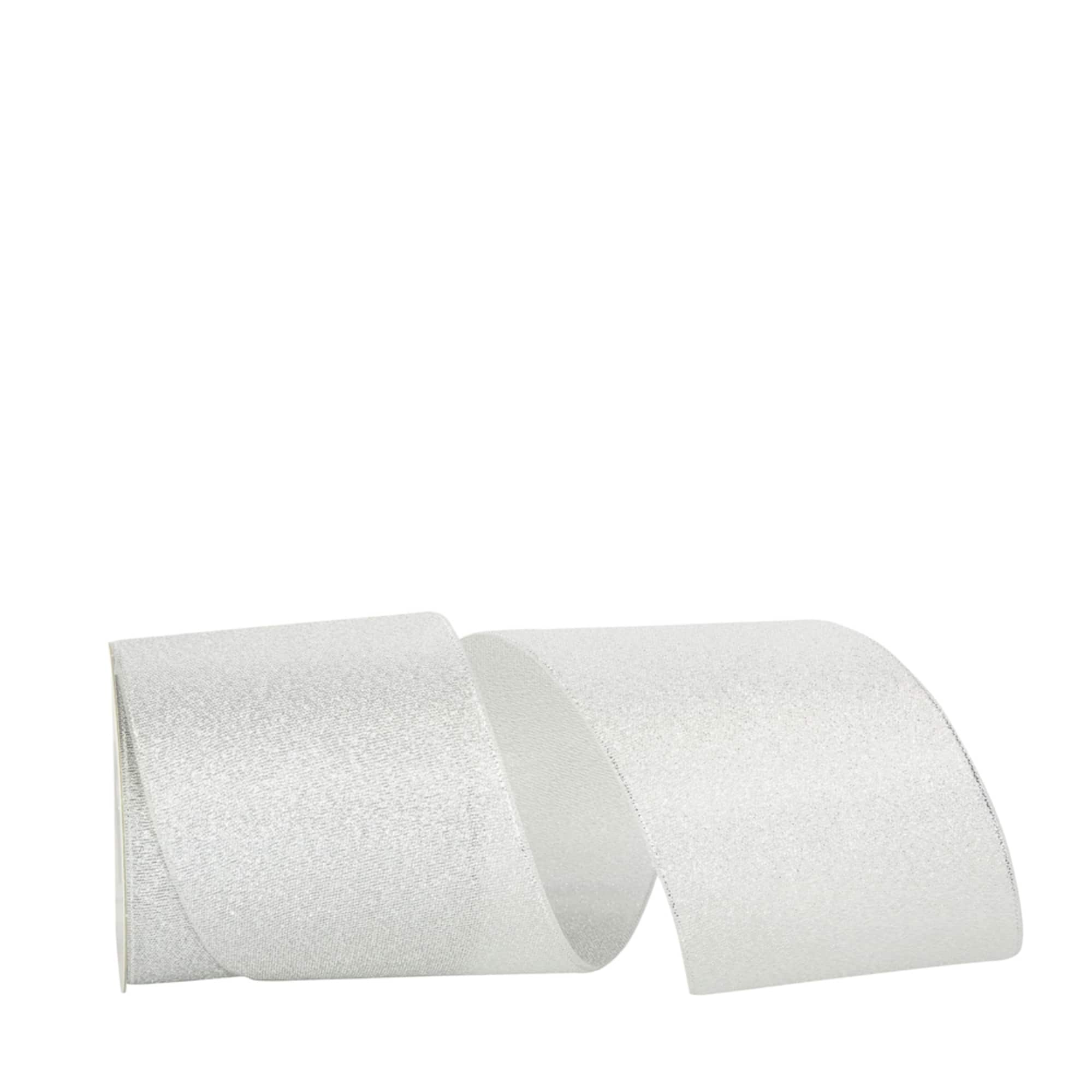 JAM Paper 3" x 10yd. Silver Woven Shimmer Wired Ribbon